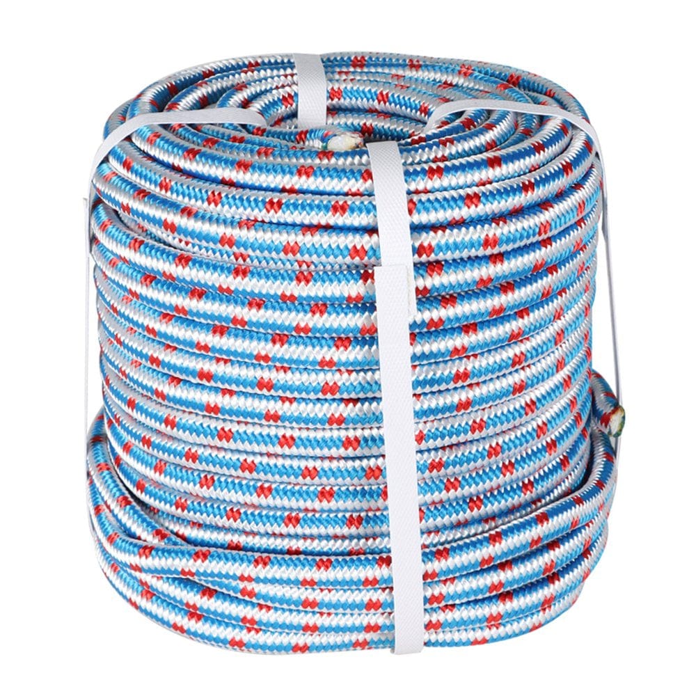 1/2Inch X150Ft Arborist Tree Climbing Rope 16 Strand Braided,Blue,White & Red