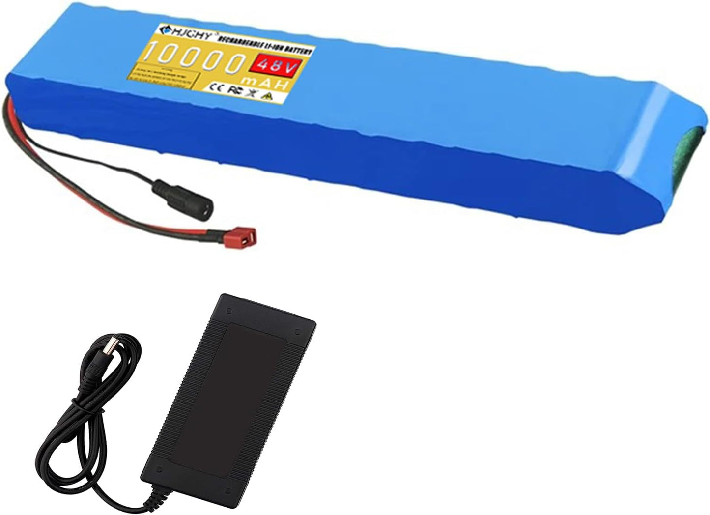 48V 10Ah E-Bike Battery Pack 48V Lithium Battery 48V 10Ah Lithium-Ion Battery Suitable for 0-500W Scooters Electric Wheelchairs Mopeds,T Port,48V 10Ah