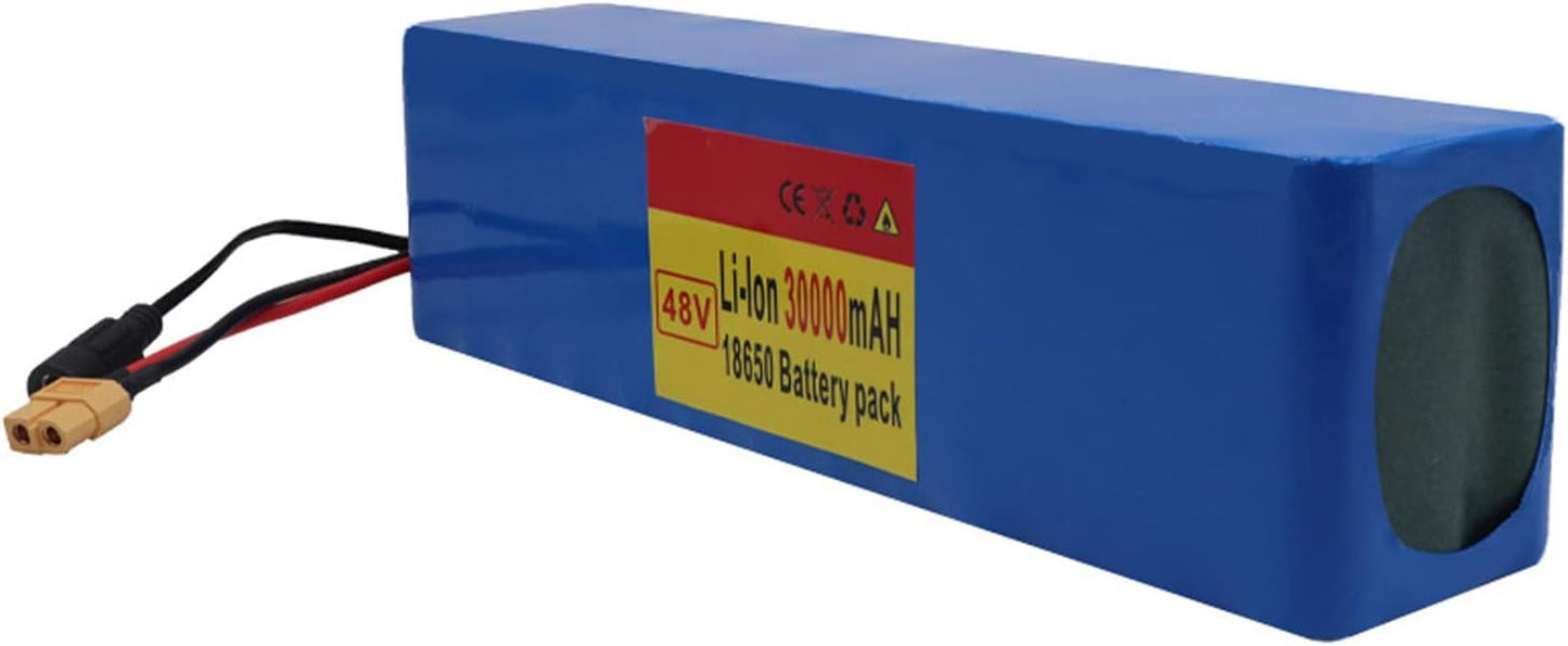 Ebike Battery, 48V Battery, 13S3P 30Ah Lithium Battery Pack Li Ion Battery for 500W Motor Electric Bike Bicycle Scooter, with 2A Charger, T-Plug
