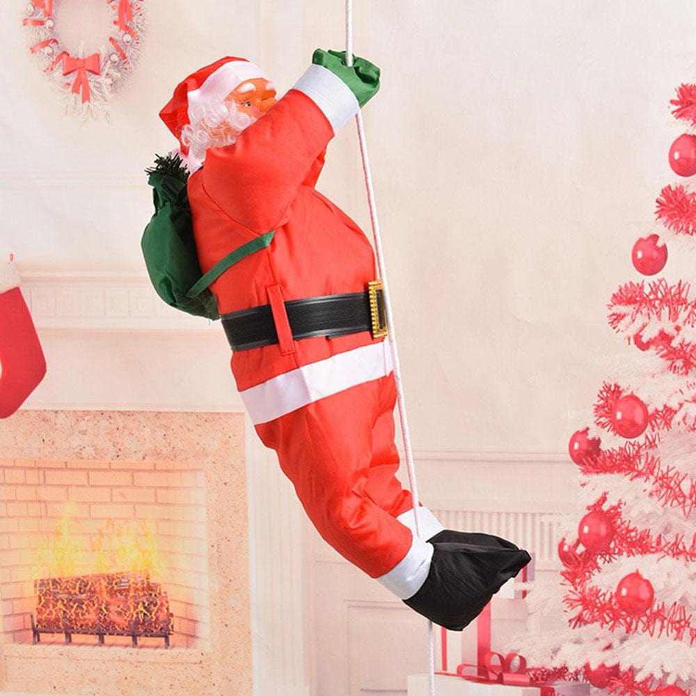 60CM Climbing Rope Ladder Santa Claus Christmas Decorations Outdoor Santa Claus Doll Pendant