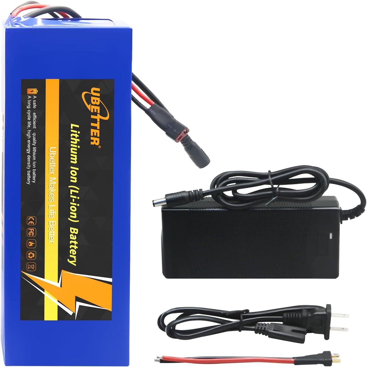 36V 48V Lithium Battery, Ebike Battery, 8Ah 10AH 14AH 20AH Electric Bike Battery with 2A Charger, for 0-1400W Electric Bicycle Scooter Motor (48V 10Ah)