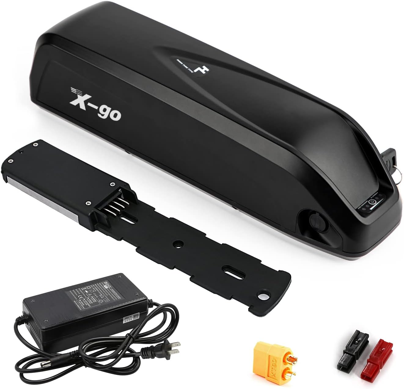 X-go 36V Ebike Battery 10AH Lithium Battery Pack with Charger, Electric Mountain Bike Replacement Battery for 750W 500W 350W 250W Bicycles Motor (36V 10Ah 25Amp)