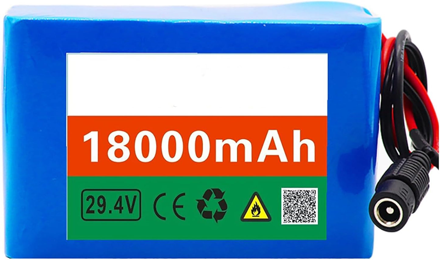 25.2V 18Ah E-Bike Li-Ion Battery,18Ah 18650 Battery Electric Bicycles Lithium Battery Pack, with BMS +Charger 18Ah 25.2V T