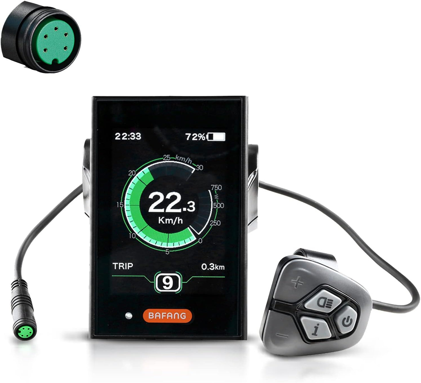 Accolmile BAFANG Intelligent Display for Ebike : B02N EKD01 Touch Screen T1 500C DPC18 for 8Fun BBS02 BBSHD BBS01 Electric Mid Drive Kit, Compatible with Motor with UART Protocol (5PIN Female Plug)