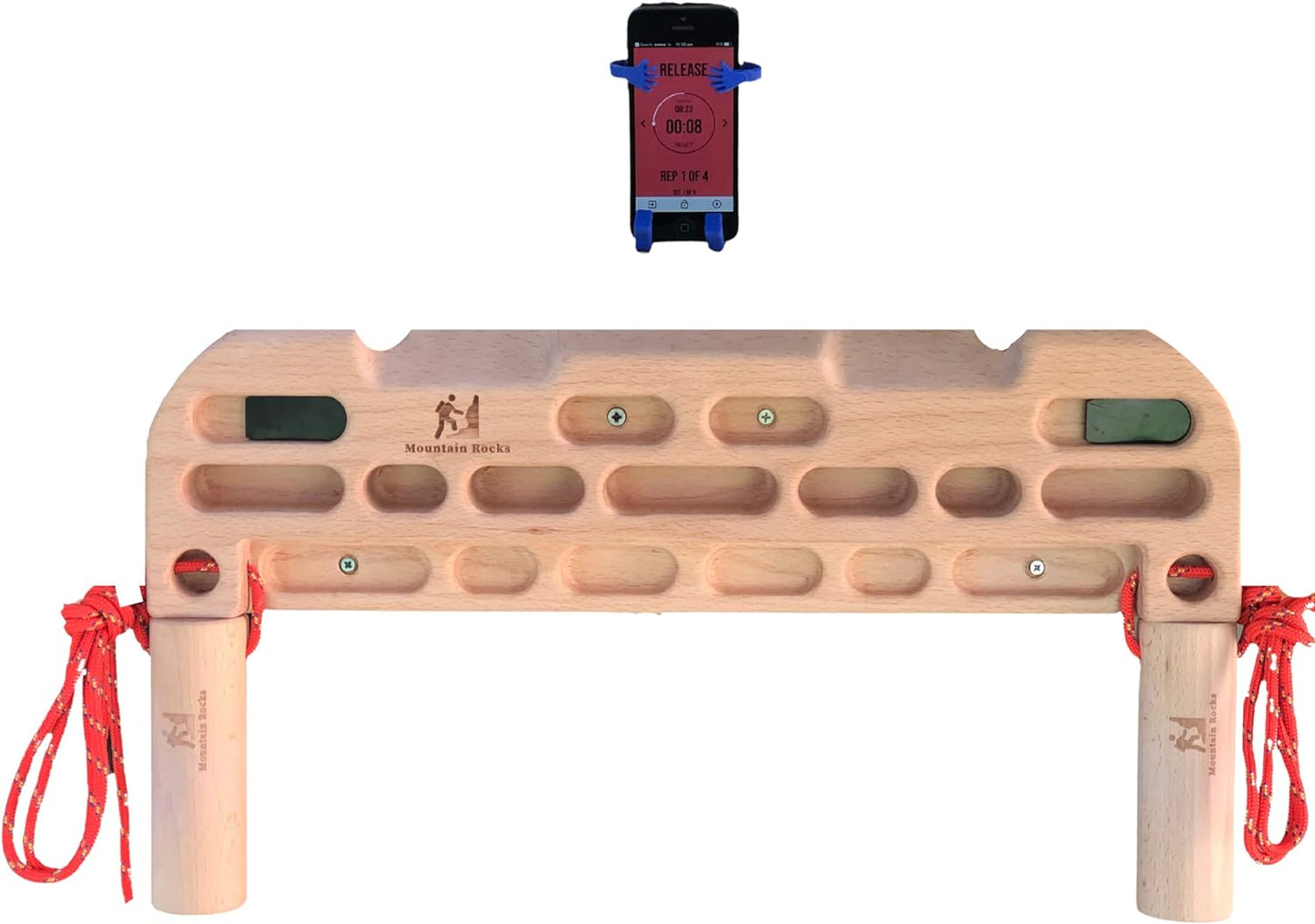 AU Wooden Hangboard Climbing Wildwood 2001 with Pull Up Hand Grips | Rock Climbing | Bouldering Hangboard Door Frame Climbing | Fingerboard Climbing |