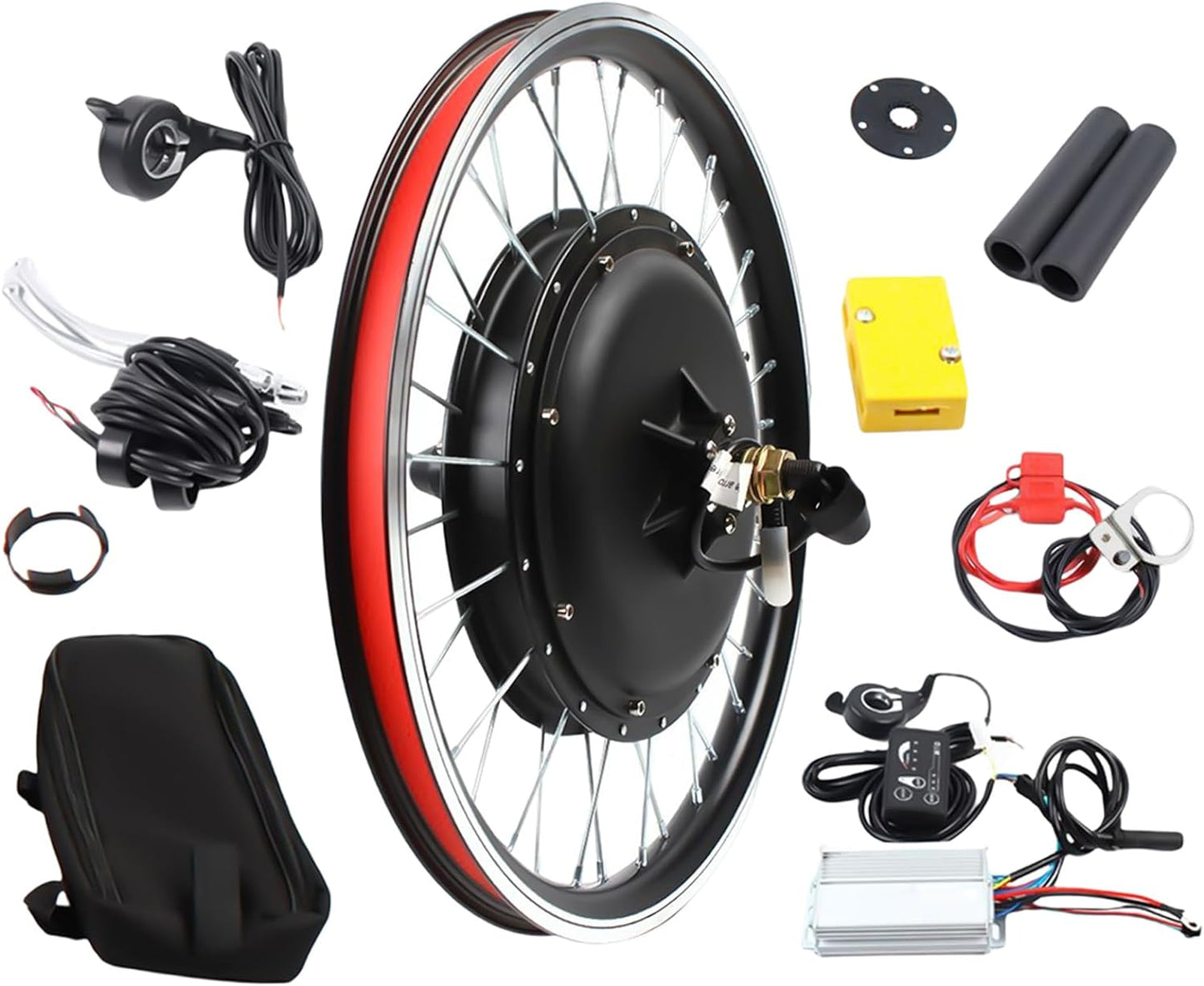 Electric Bike Conversion Kit 20" 48V 1000W, Front/Rear Wheel E-Bike Conversion Kit with Powerful Controller and Thumb Throttle, Ebike Wheel Kit Cycling Hub Conversion Kit for Adults