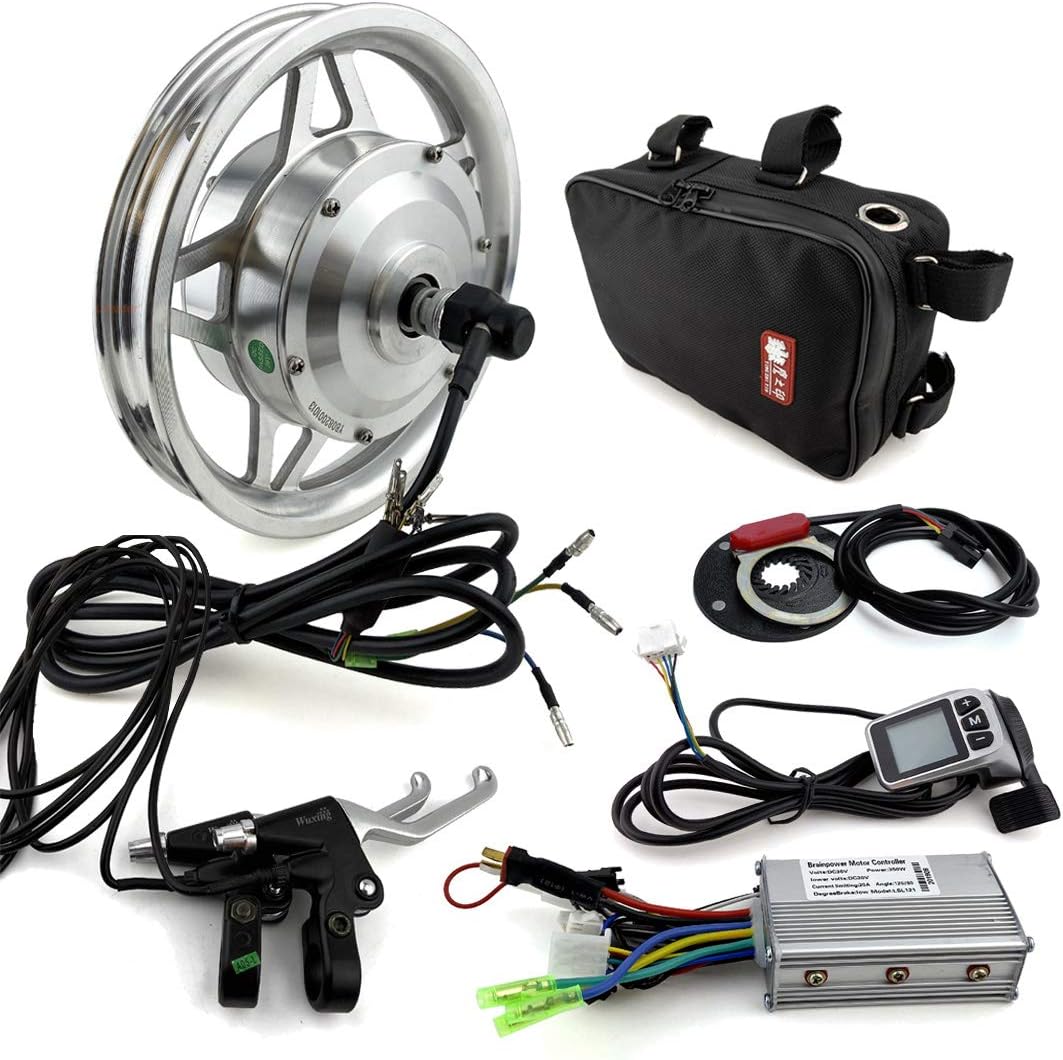 250W Electric Bike 12 Inch Motor Wheel Kit for Front Wheel Comes with LCD Thumb Throttle (36V)