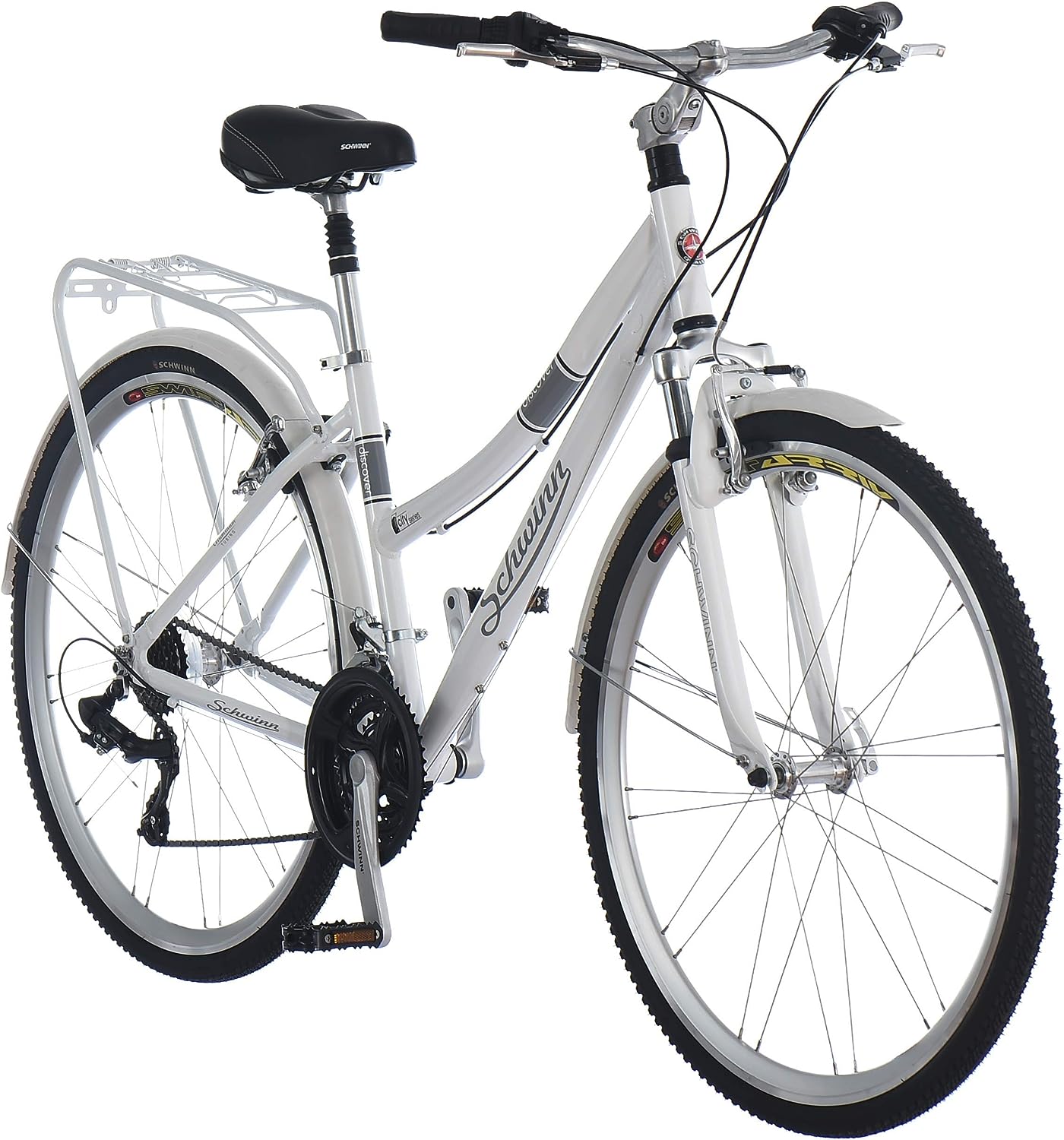 Schwinn Discover Adult Hybrid Bike for Men and Women, 700c Wheels, 21-Speeds - $270