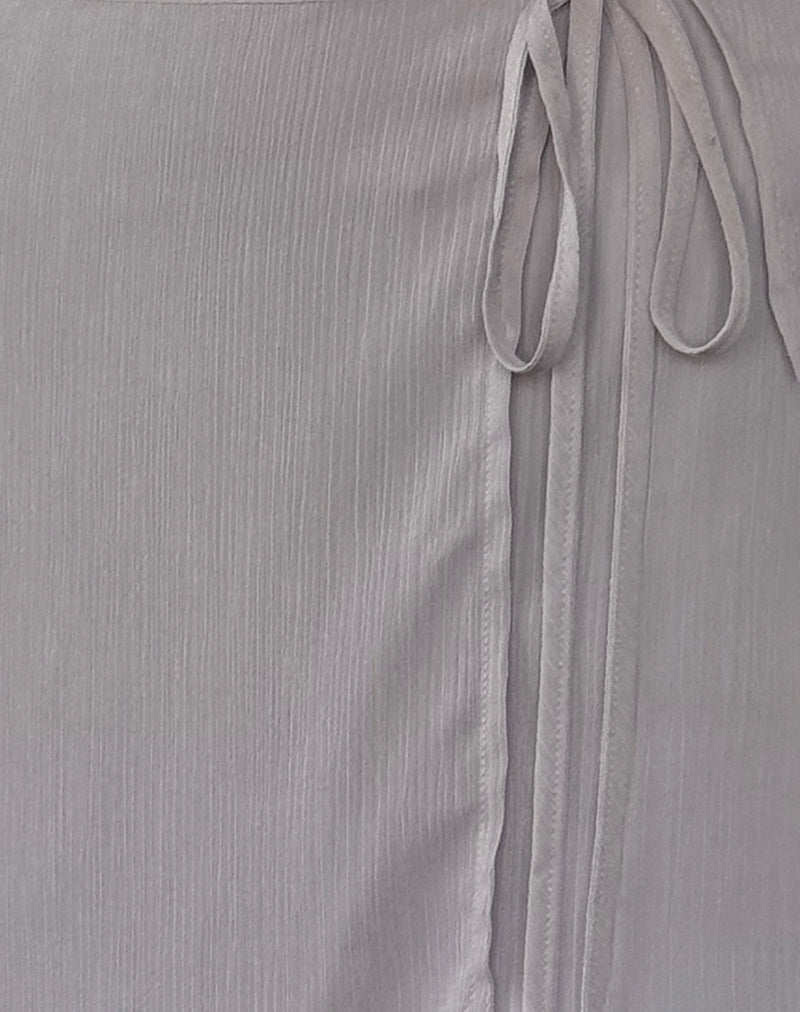 Keira Mini Wrap Skirt in Chiffon Lilac Grey