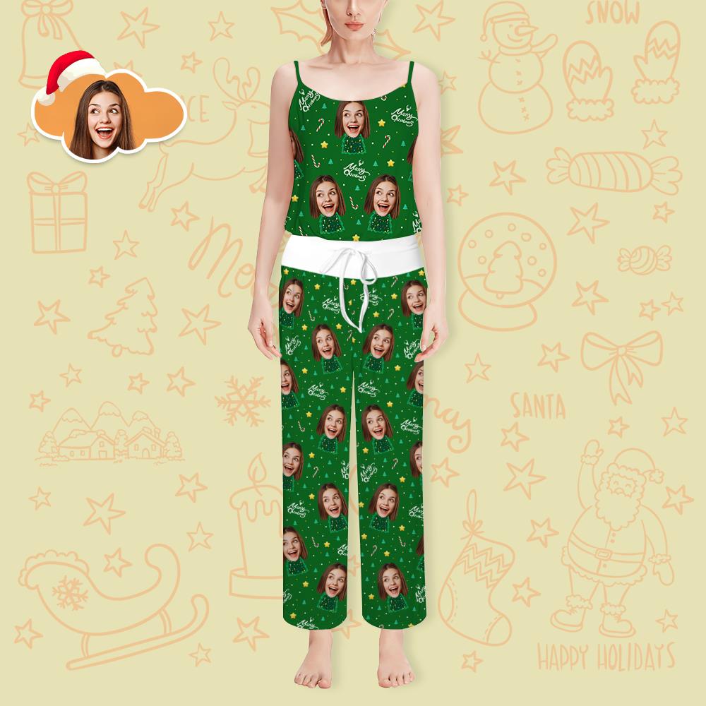 Custom Christmas Loungewear Set Face Pajama Set for Women