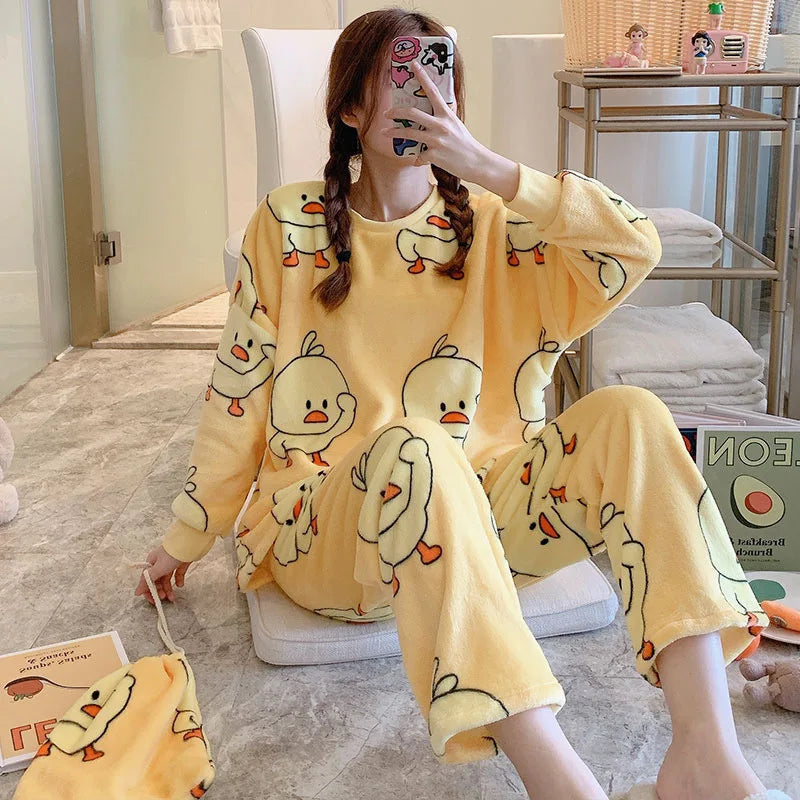 Cartoon Onesie Pajamas Funny Fleece Pyjama Flannel Anime Onesie Adults Animal Pajamas Set Women Men Warm Winter Bear Sleepwear Cosplay Halloween ShopOnlyDeal