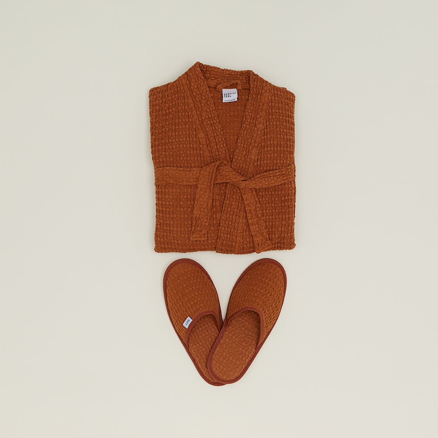 Simple Waffle Slippers - Terracotta
