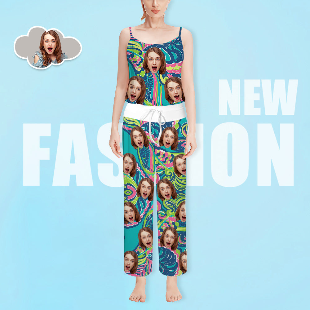 Custom Face Loungewear Set Fancy Print Pajama Set for Women