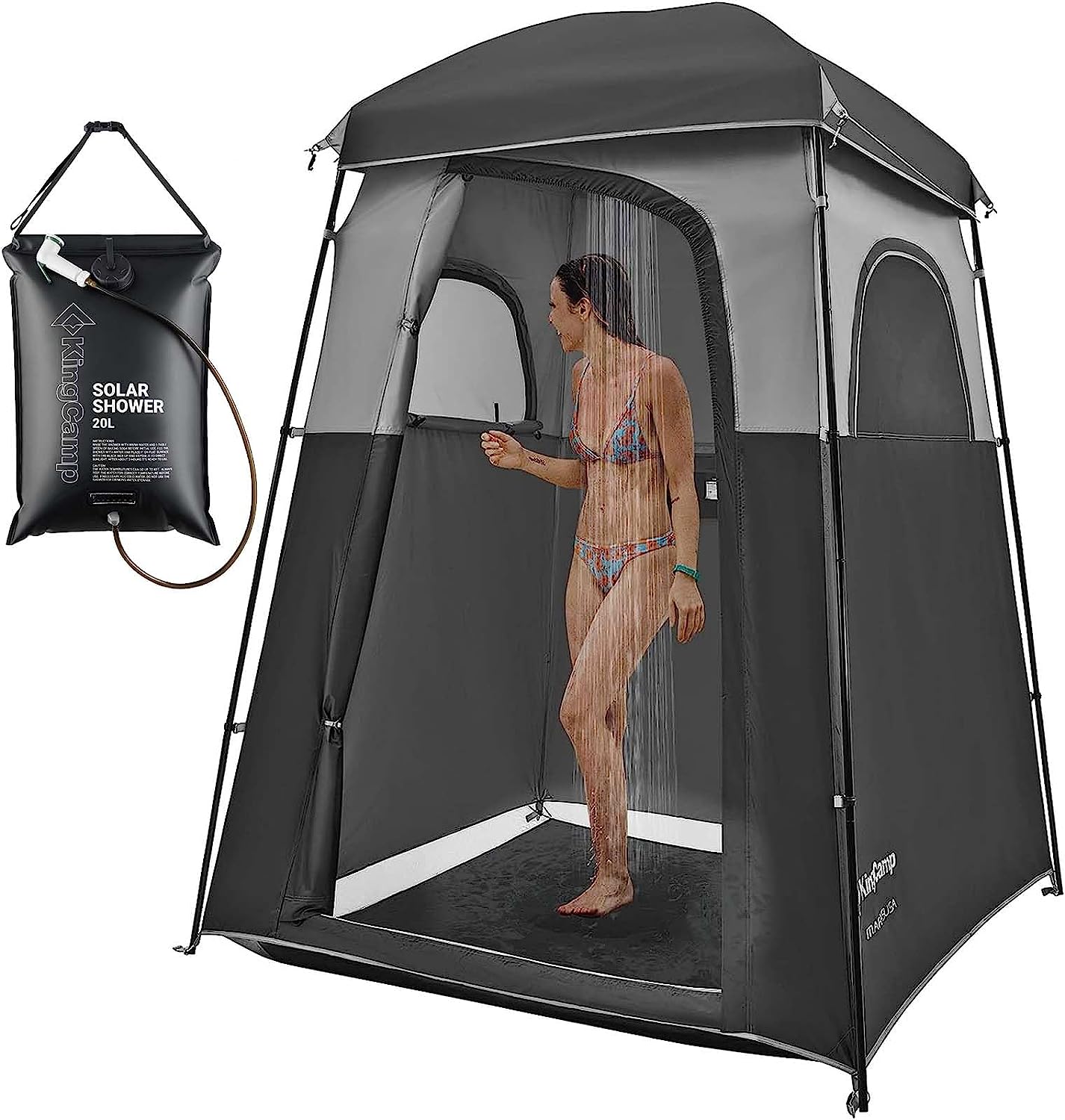 Spacious shower tent
