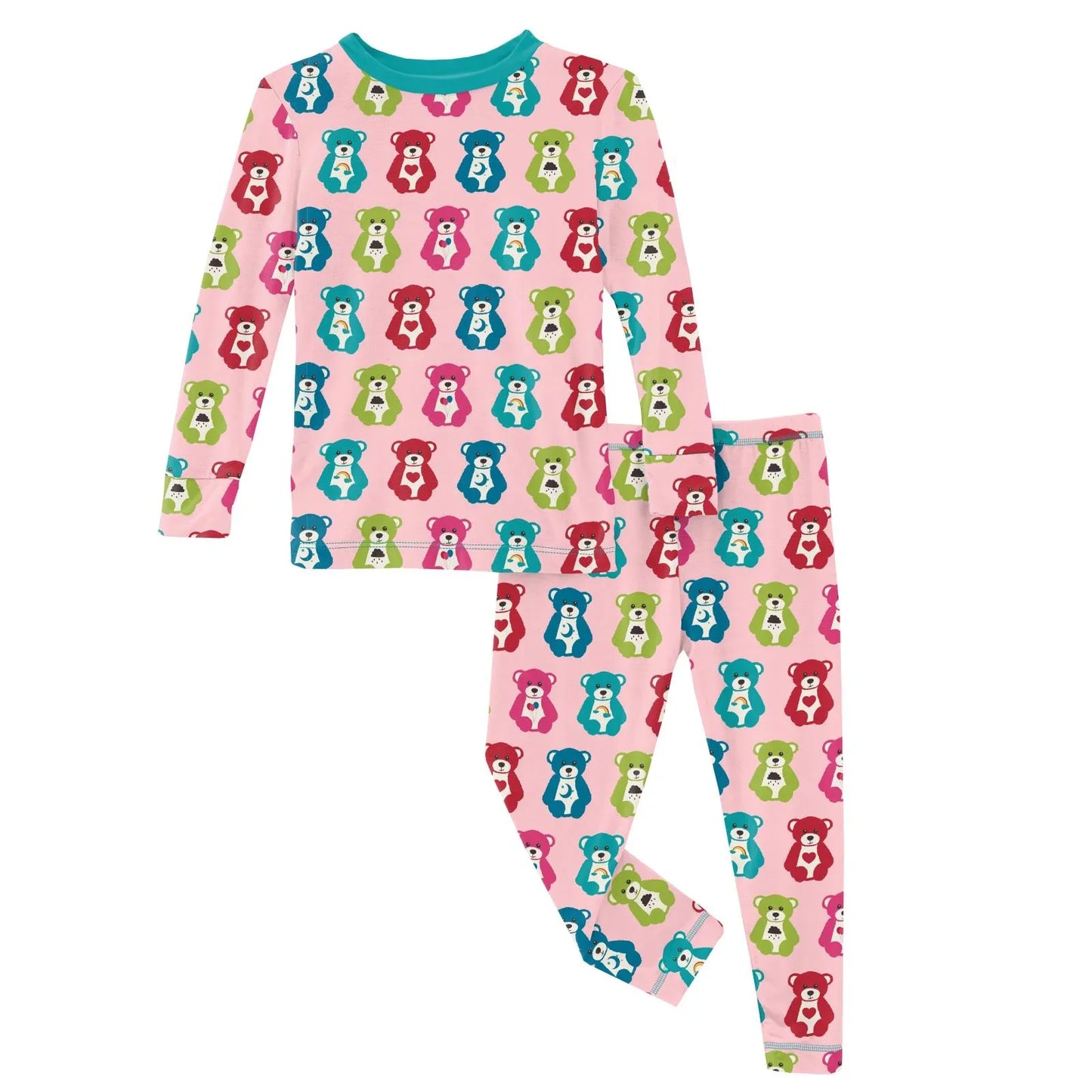 Kickee Pants Long Sleeve Pajama Set | Lotus Happy Teddy