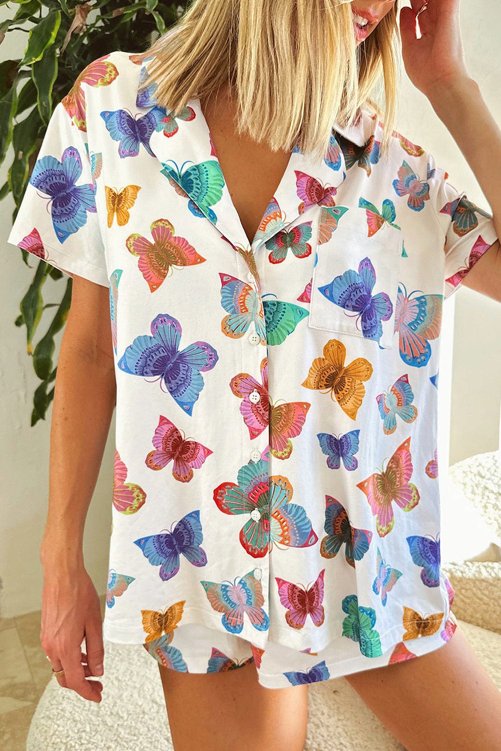 Aria Butterfly Print Pajama Set | S-XL