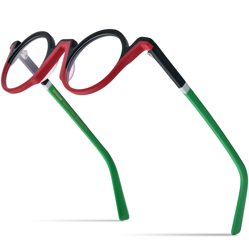 Fashion Retro Round Myopia Frame - Blue Force Sports