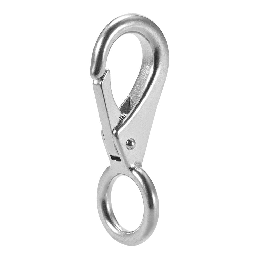 Fixed Eye Hook,304 Stainless Steel 2# Carabiner Lock Boat Clip Hook 82Mm Length Silver Tone