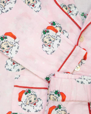 Pink Vintage Santa Pajamas