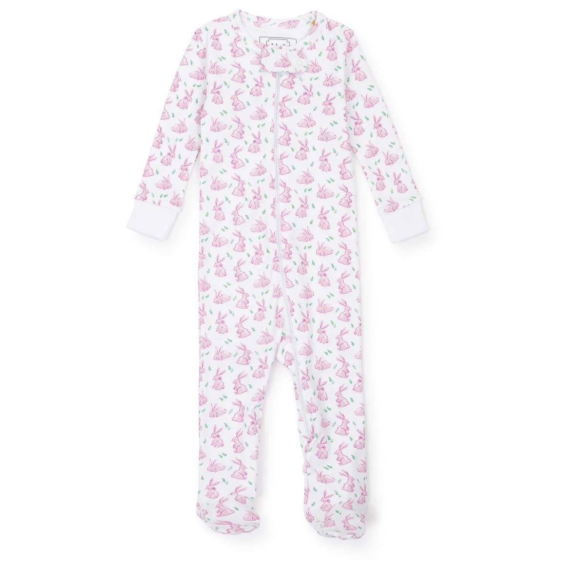 Parker Zipper Pajama - Bunny Hop Pink