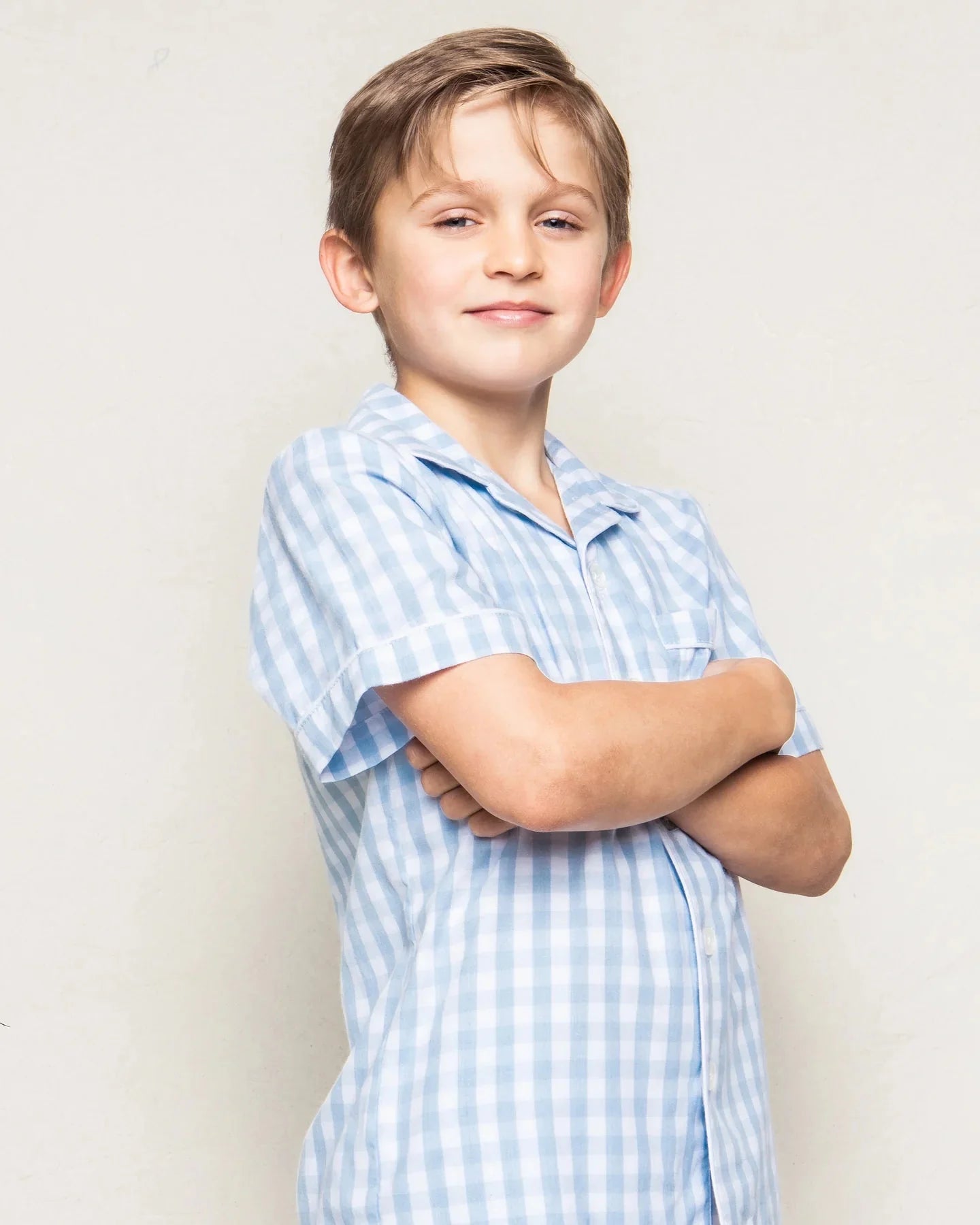 Short Set - Light Blue Gingham