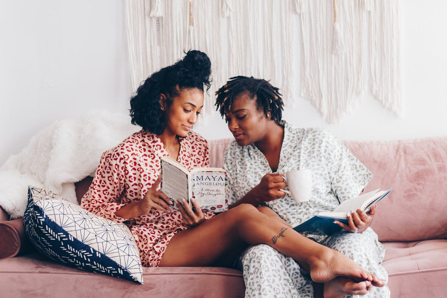 Modal Leopard Pajama Set - Cream + Sage