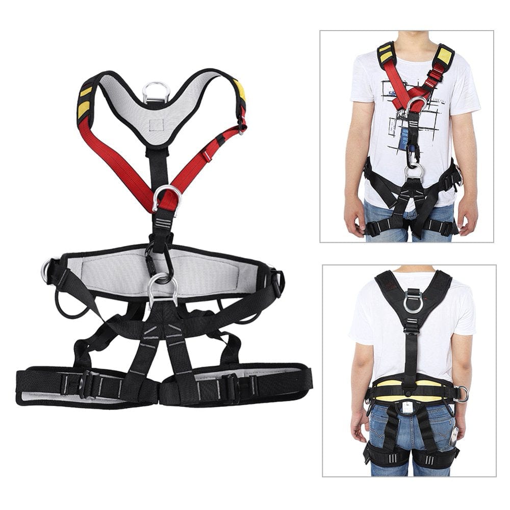 Tebru Climbing Seat Belt, Climbing Harness Belt,Aerial Work Climbing Harness Safety Belt Adjustable Rescue Equipment