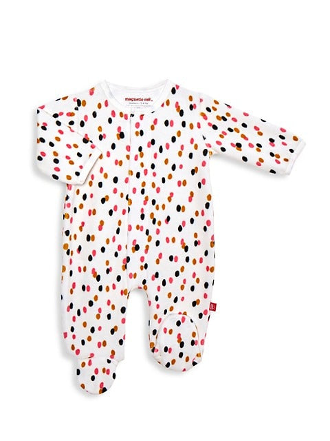 magnetic me - confetti velour footie