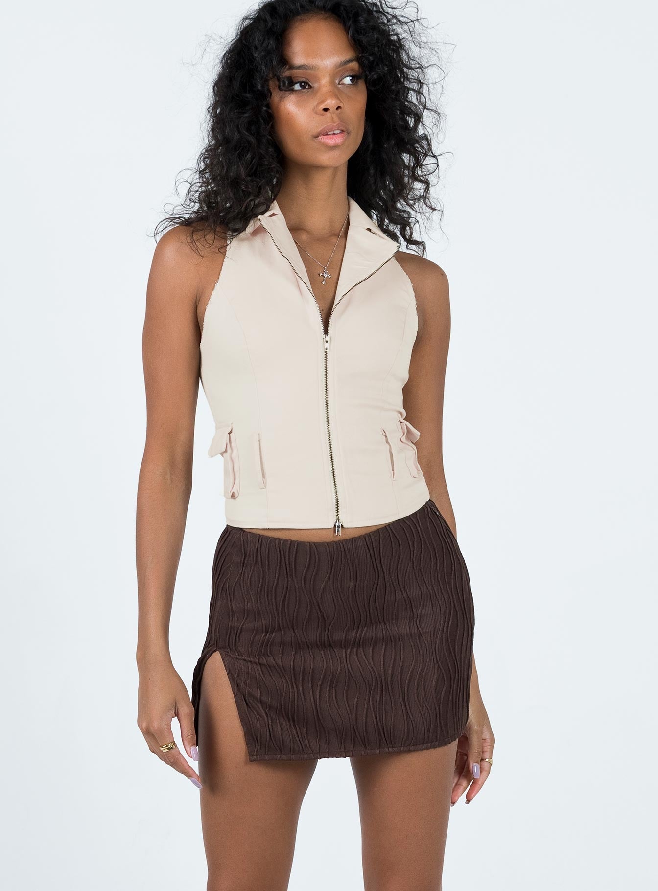 Cambor Mini Skirt Brown