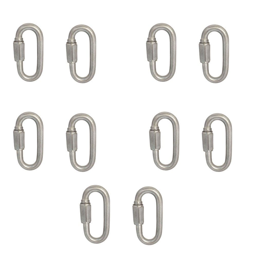 10 Pc 3/8'' Stainless Steel Quick Link 1,600 Lbs Cap WLL Boat Marine SS316 Locking Carabiners Quickdraws
