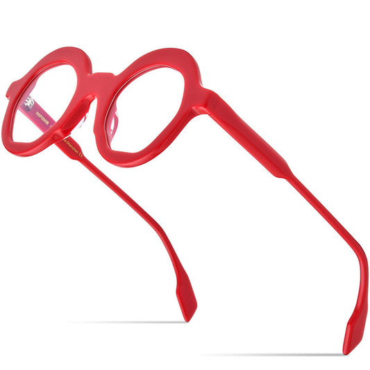 Large Face Shows Thin Round Eye Frame - Blue Force Sports