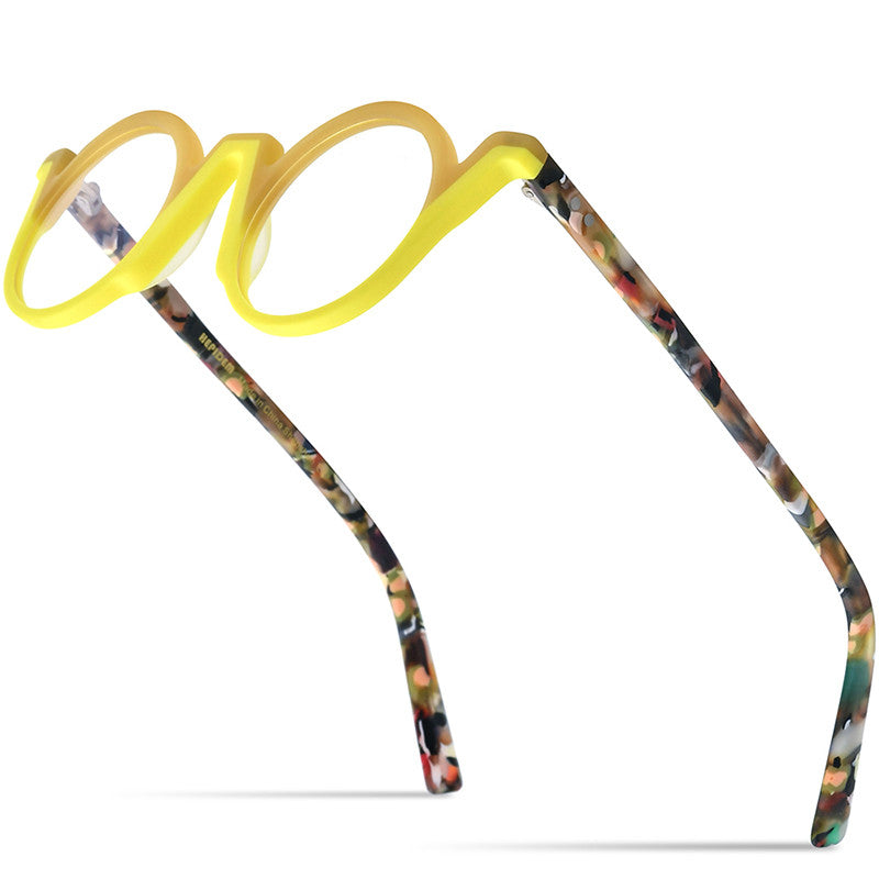 Fashion Retro Round Myopia Frame - Blue Force Sports