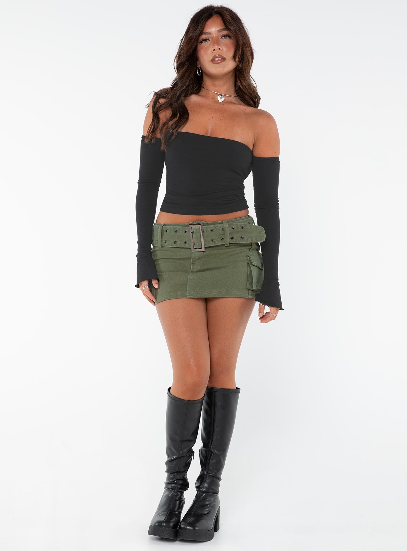 Iconic Cargo Mini Skirt Khaki Petite