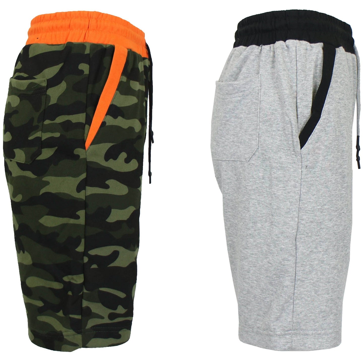 2-Pack: Women's French Terry Jogger Sweat Lounge Shorts Women's Clothing Heather Gray & Camo S - DailySale