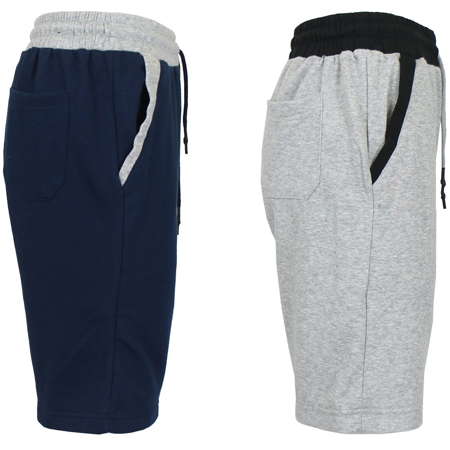 2-Pack: Women's French Terry Jogger Sweat Lounge Shorts Women's Clothing Navy & Heather Gray S - DailySale