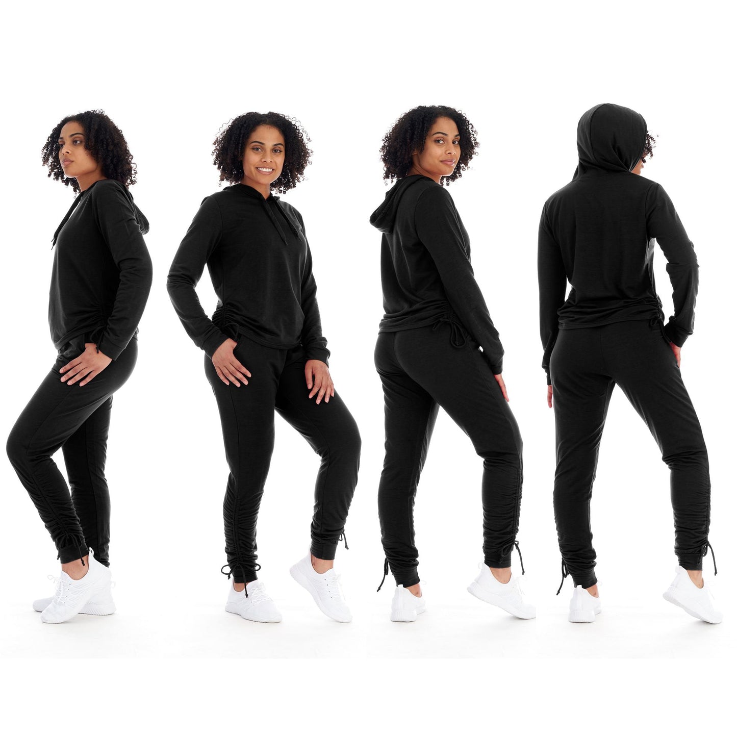 2-Piece Set: Women's Athleisure Fleece Jogger Sweatpants & Hoodie With Pockets Set