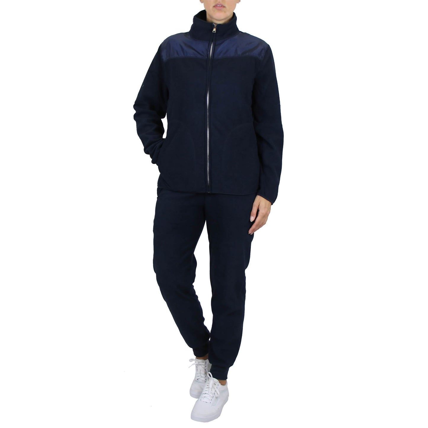 2-Piece: Women's Fashion Sweater and Jogger Polar Fleece Matching Set Women's Tops Navy S - DailySale