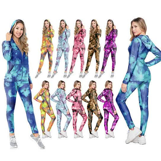 2-Piece: Women's Textured Anti Cellulite Body Shaping Jogger Tracksuit with Hoodie Women's Loungewear - DailySale