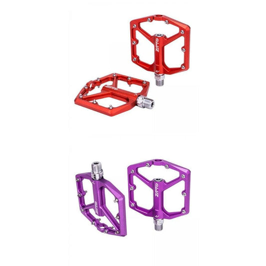2 Pieces Bike Mountain Bike Platform Pedals BMX Cycling Aluminum Nop-Slip