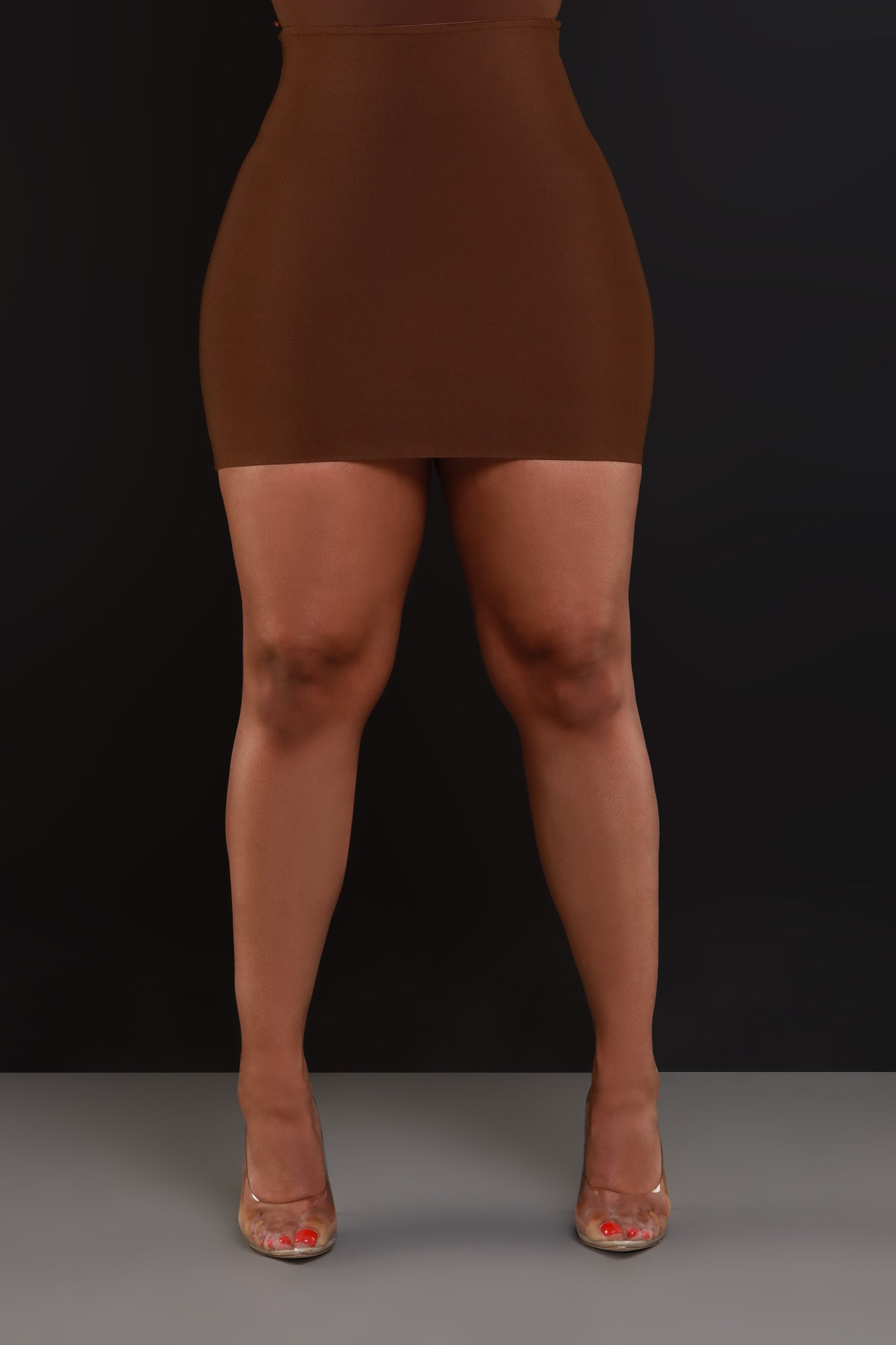 Deep End Bandage Mini Skirt - Brown