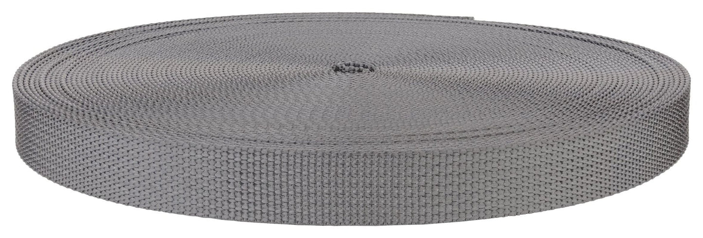 3/4 Inch Silver Polyester Webbing Closeout, 10 Yards
