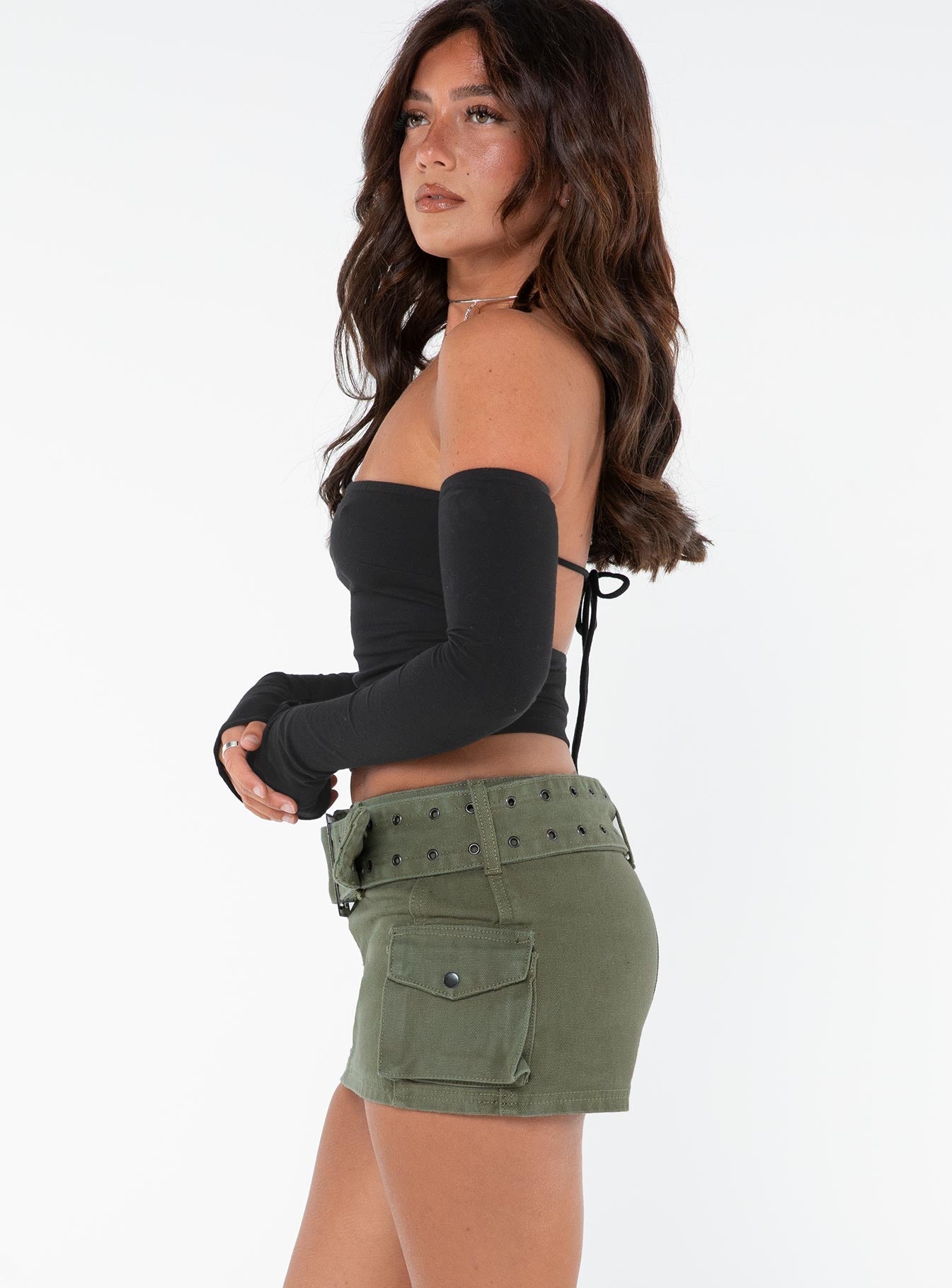 Iconic Cargo Mini Skirt Khaki Petite
