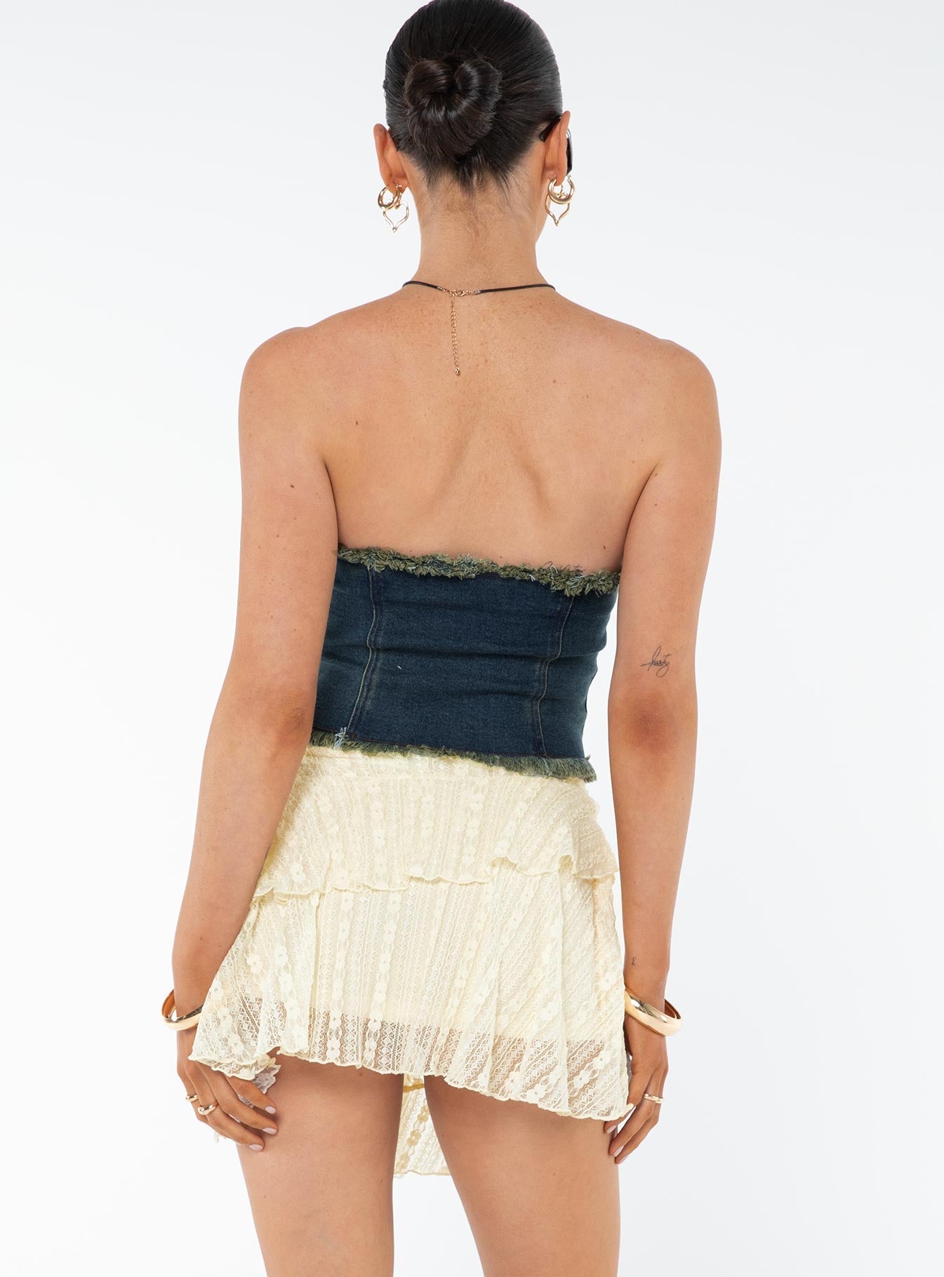 Nethia Lace Mini Skirt Cream