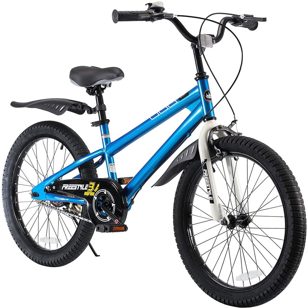 Royalbaby Freestyle Kids Bike 20 In. Girls and Boys Kids Bicycle Blue with Kickstand