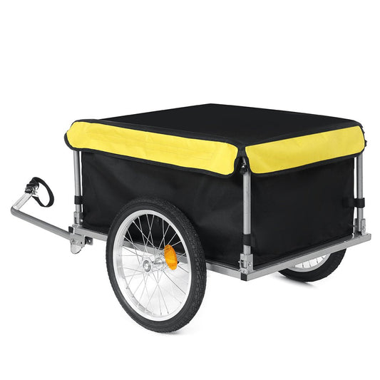 RANVN 143 Lbs. Two-Wheel Tow Bicycle Wagon Trailer, Cargo Wagon, Nylon Cloth, Folding Frame and Bicycle Coupler, Outdoors