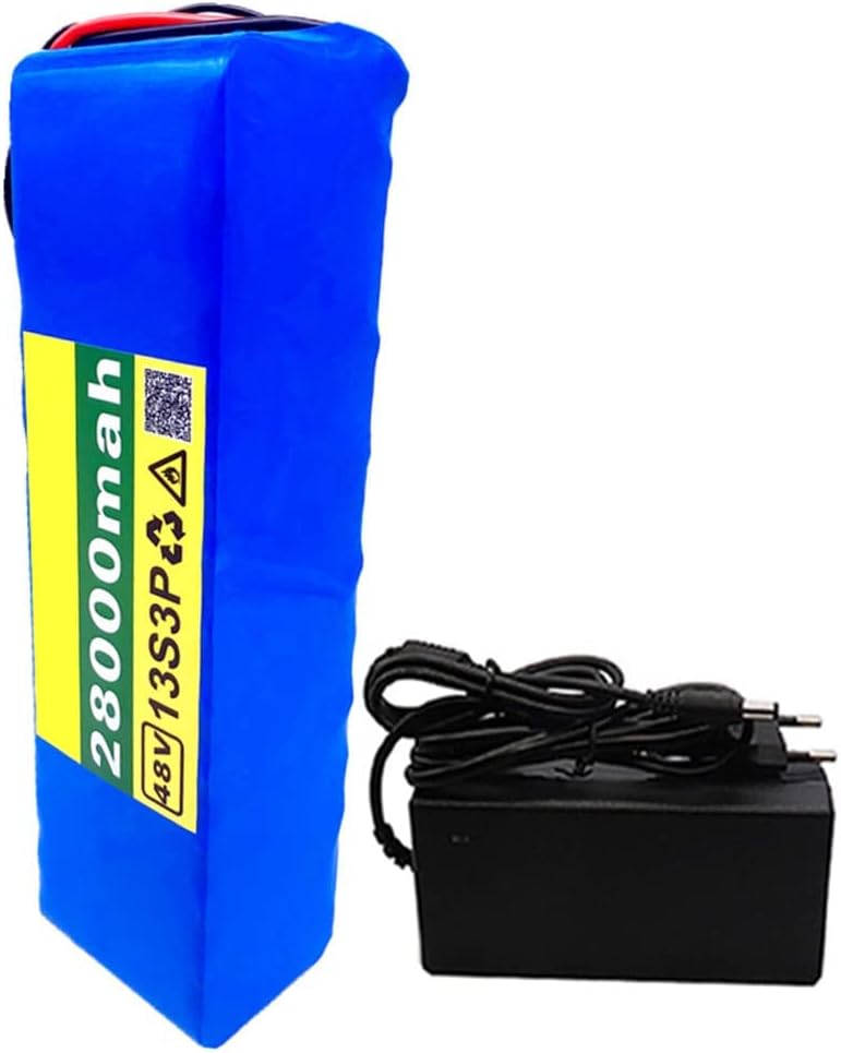 48V 28Ah E-Bike Battery, 13S3p Electric Scooter Lithium Ion Battery with Xt60 Plug +Charger, Built-in 30A BMS, for 350W 500W 750W 1000W Motor Ebike Electric Bicycle