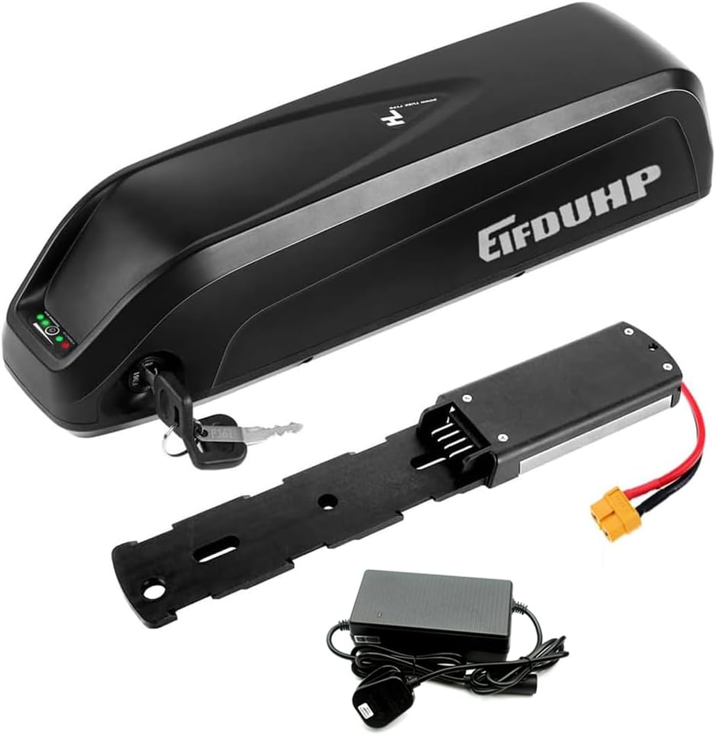 Ebike Battery 36V 10AH Electric Bike Lithium Battery Pack with Charger, 4 Pin Baseplate and Safety Lock for Electric Bicycle Motor 250W 350W 500W 750W