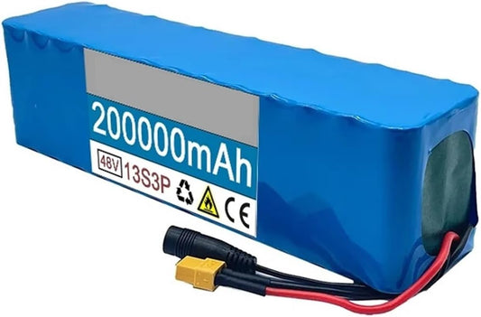 E-Bike Battery 48V 200Ah 2000W 13S3P 48V Lithium-Ion Battery for 54.6V E-Bike Electric Bicycle Scooter with BMS + 54.6V Adult Electric Bicycles