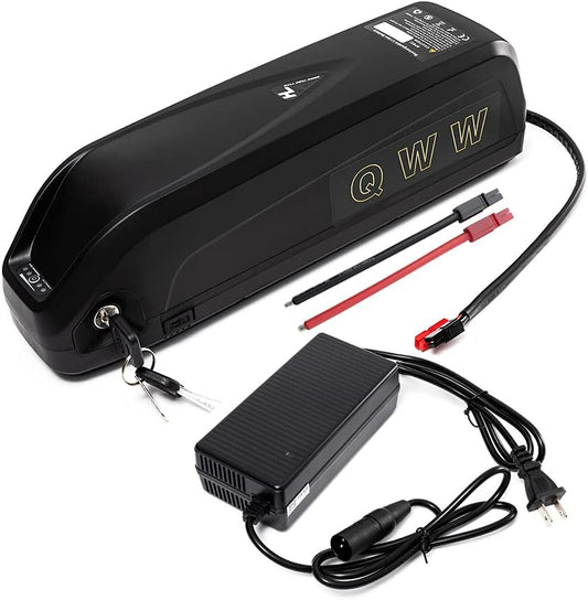 QWW 48V 17AH Electric Bicycle Lithinum ion Battery for 100-1200W Motor with Charge