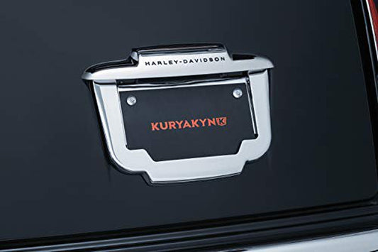 Kuryakyn 5148 Motorcycle Accent Accessory: License Plate Frame for 2010-19 Harley-Davidson Trike Motorcycles, Chrome